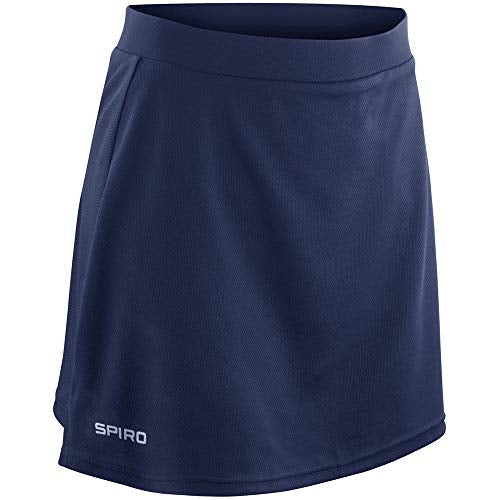 Spiro Ladies/Womens Windproof Quick Dry Sports Skort (L) (Navy Blue) - Gym Store