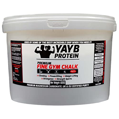YAYB Premium Gym Chalk Powder - Made in UK/EU - Climbing Powder (250g (HARD PLASTIC RESEALABLE TUB))