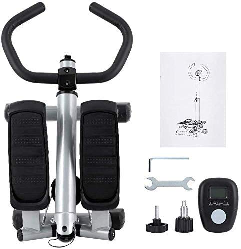 Greensen Mini Stepper with Handlebar Folding Pedal Training Device Side Stepper for Home Exercise Equipment Step Machine Bike Air Walker Space Saving Fitness Device for Full Body Training Indoor