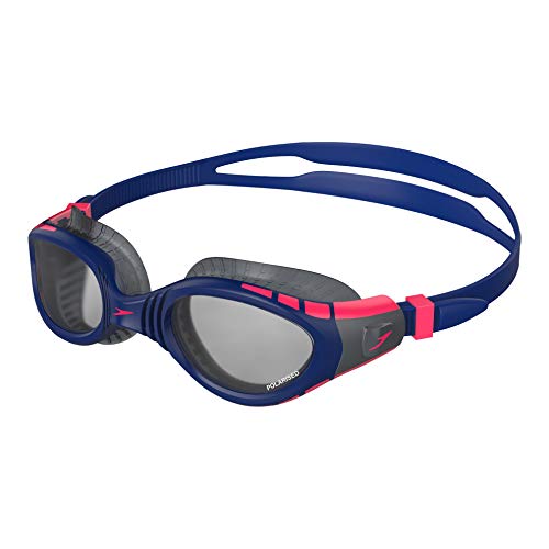 Speedo Unisex's Futura Biofuse Flexiseal Triathlon Goggle Swimming, Navy/Phoenix Red/Charcoal, One Size