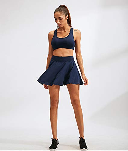 Dreneco Women Girls Skorts High Waist Tennis Skirt for Tennis, Golf, Sports, Yoga, Dance, Fitness