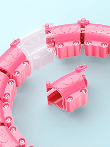 BIZS Weighted hula tires Magic Smart Hoops Fitness Sport Hoop Upgrade Intelligent Sport Hoop Adjustable Exercise Gym Hoop Fitness Equipment Home Training (Color : Pink, Size : 24 sections)