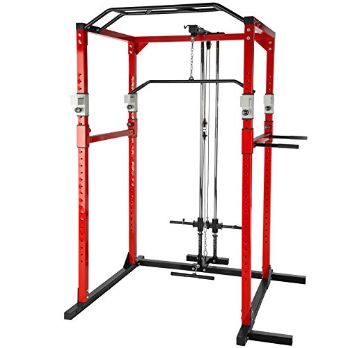 TecTake Fitness Power Station | 2 solid safety bars | Double pull-up bar | Add-on dip bars