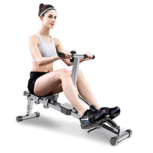 AMZOPDGS Foldable Rowing Machines Rowing Machine, Indoor Foldable Rowing Machine Rowing Bench Abdominal Fitness Equipment, Hd Data Display, 90° Folding Storage, Double Track, Suitable for All Kinds