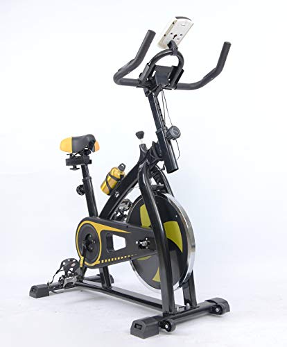 2020 New Sport Aerobic Exercise Bike Studio Indoor Training Fitness Cardio Bike Cycling Home Fitness Gym LED Monitor (FREE WATER BOTTLE INCLUDED) (BLACK/Yellow)
