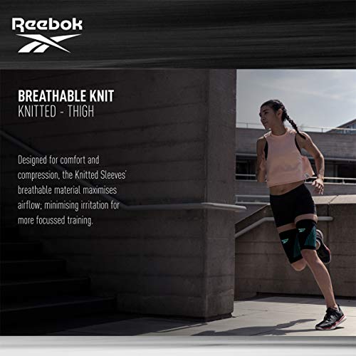 Reebok Knitted Compression Thigh Sleeve, Black, M