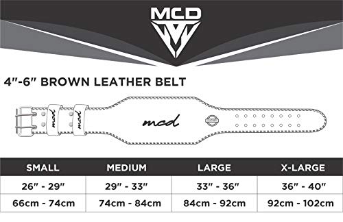 MCD Leather Weight Lifting Belt Men & Women Adjustable Leather Gym Belt Fitness Weight Training Squat Belt, Bodybuilding, Functional Training, Exercise, Deadlift, Powerlifting Belt 4” & 6” Size