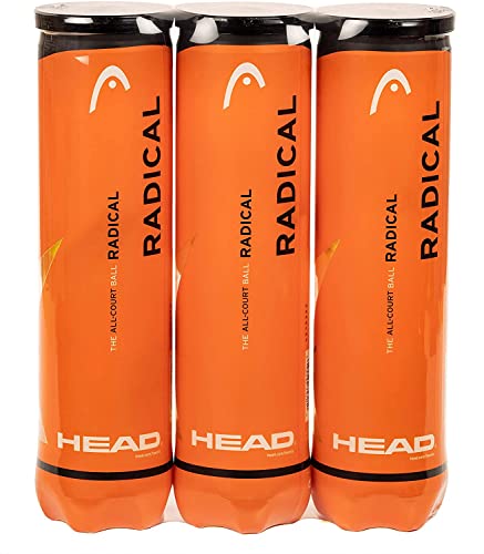 HEAD Radical Tennis Balls, Triple Pack (12 Balls)