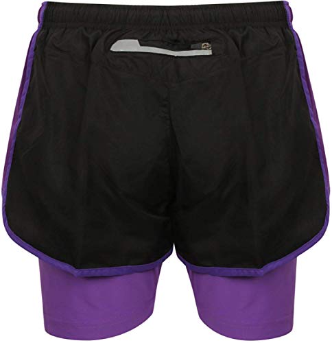 AA Sportswear Womens Shorts for Active Wear Jogging Running Gym Cycling Wear Breathable Black Purple Gym Store