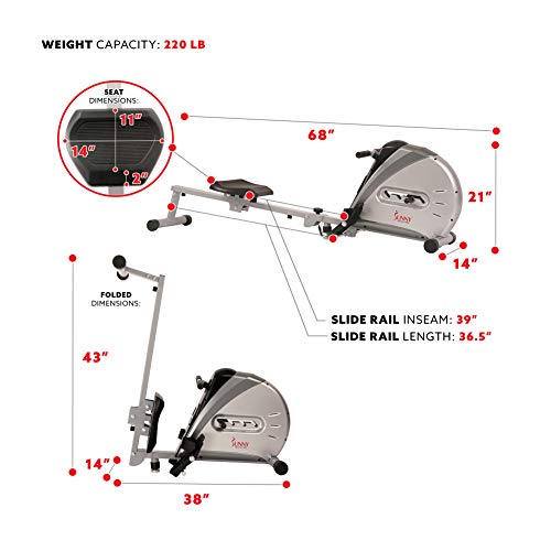 Sunny Health & Fitness SF-RW5606 Elastic Cord Rowing Machine