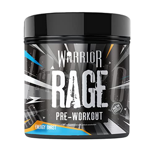 Warrior, Rage - Extreme Pre-Workout Powder - 392g - Energy Drink Supplement with Vitamin C, Beta Alanine and Creatine Gluconate - 45 Servings (Energy Burst) - Gym Store | Gym Equipment | Home Gym Equipment | Gym Clothing