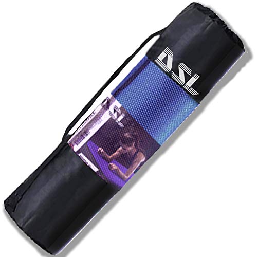 DSL Large 61 x 185cm Yoga Mat with Carry Handle 15mm Thick Non Slip Gym Exercise Fitness Pilates Workout Mat Black/Blue/Purple/Pink/Green/Red (Blue) - Gym Store | Gym Equipment | Home Gym Equipment | Gym Clothing