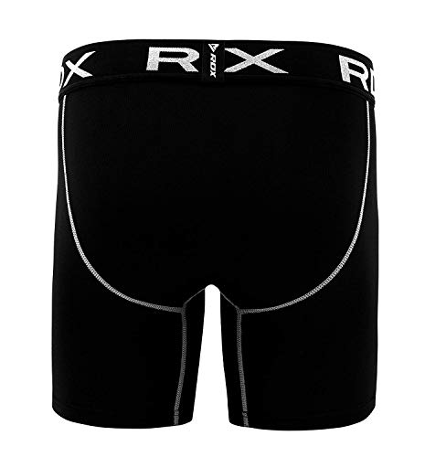 RDX MMA Thermal Compression Shorts Boxing Tights Training Base Layer Fitness Running Cycling Gym Exercise Workout S Black