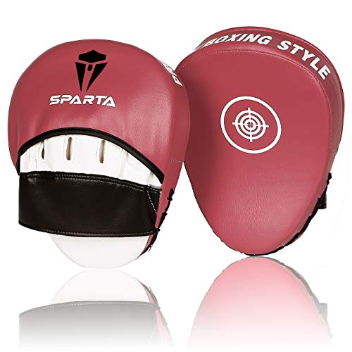 Focus pads Boxing Mitts - Curved Hook and Jab Target Hand Pads - Great for MMA, Kickboxing, Martial Arts, Muay Thai, Karate Training - Padded Punching, Coaching Strike Shield (Pink)