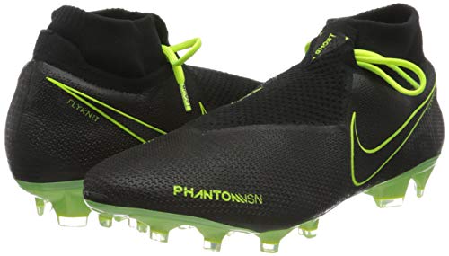 Nike Nike Phantom Vision Elite Dynamic Fit Fg, Unisex Adult's Football Football Boots, Multicolour (Black/Black/Volt 7), 9.5 UK (44.5 EU)