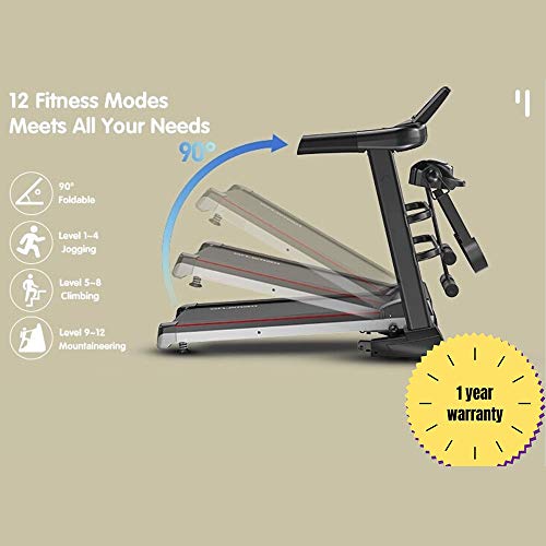 folding Multi functional Electrical Treadmill Easy to store12.8KM/H, 2.5 HP, LED Display, 12 Preset Program for Home/Office use with massage belt and sit up panel NEW