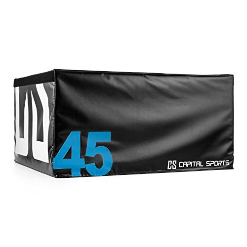 Capital Sports Rookso Soft Jump Plyo Box, Jump Box, Box Jump for Home Gym Boxing Training Workout (15 cm, Foam Filled, Durable), Black