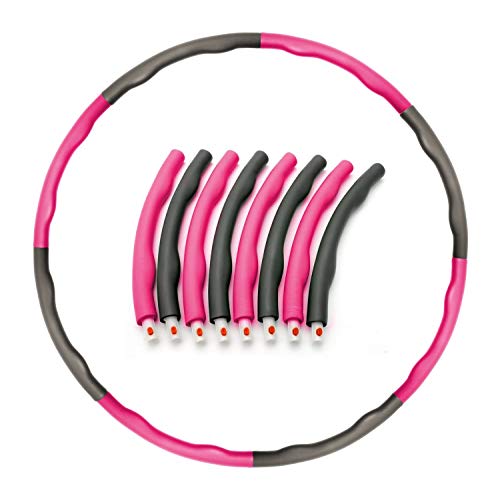 GJX- Smart Weighted Hula Hoop,Weighted Hula Hoop For Exercise-2.6 Lbs, 8 Section Detachable Design Professional Soft Fitness Hoola Hoops