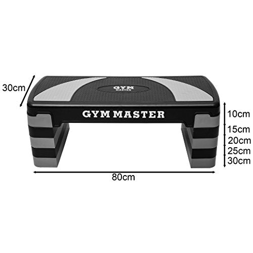 GYM MASTER Adjustable Aerobic Stepper Home Cardio Workout Equipment - 3 Level