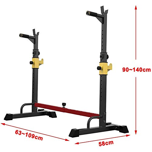Barbell Rack Heavy steel Squat Stand Adjustable Multifunctional Rack Dipping Station Dip Stand Bench Press Rack Home Gym Fitness Strength Training Bench Press Rack,250kg Max Load