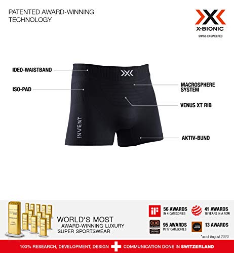 X-Bionic Men Invent 4.0 Light Boxer Shorts - Opal Black/Arctic White, Large