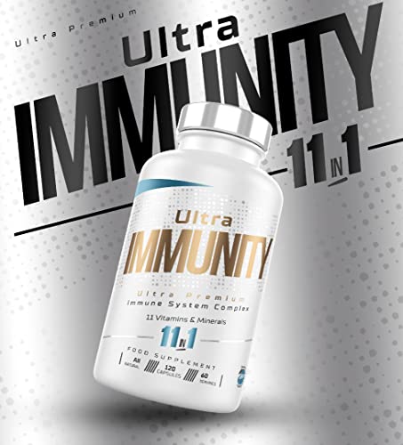 Immune System Booster Supplement Ultra Immunity | Premium Immune System Support | Vitamin D, Vitamin C, Zinc, B12, Multivitamin 180 Capsules