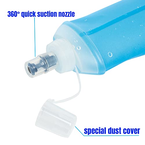 GYGYL 500ML Soft Flask Running Water Bottles,TPU Collapsible Running Hydration Flask for Hydration Pack Hiking Cycling Climbing