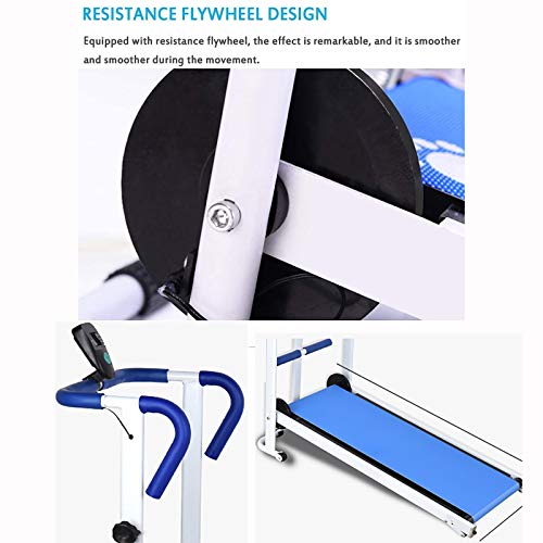 Small Foldable Treadmill Mechanical Walking Machine with LCD Screen Non-electric Treadmill,Maximum load 90 kg, home fitnessTreadmill Suitable For Home Office Walking Machine