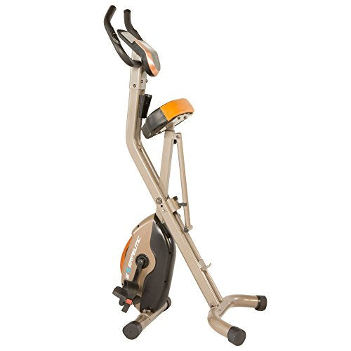 Exerpeutic Gold 575 XLS Bluetooth Smart Technology Folding Upright Exercise Bike with 181 kg Weight Capacity