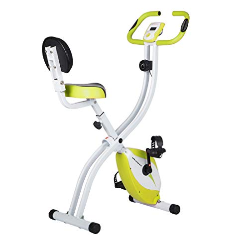 Ultrasport F-Bike Home Trainer 200B with Hand Pulse Sensors, with Backrest, Foldable, Green