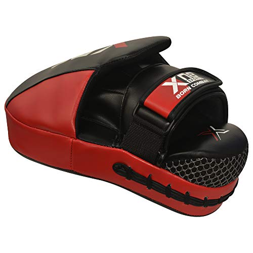 XN8 Boxing Pads MMA Focus Mitts- Adjustable Strap Curved Hook and Jab Hand Padded Target Strike Shield Great for Punching- Martial Arts-Muay Thai Training-Kickboxing-Karate Red
