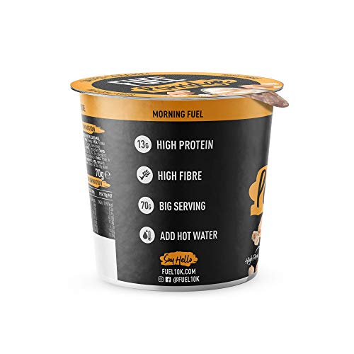 FUEL10K Porridge Pots, Salted Caramel - 8x70g - High Protein On The Go Breakfast