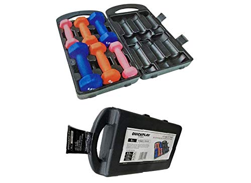 Quickplay 6kg Fitness Dumbells Hand Weights Set With Carry Case Workout Home Exercise Training Gym Equipment