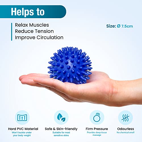 Beenax Foot Massage Roller and Hard Spiky Ball Set - Perfect for Plantar Fasciitis Recovery, Wrists and Forearms Exercise, Arm Pain, Trigger Point - Designed to Relieve Stress and Relax Tight Muscles