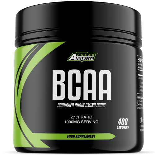 BCAA Amino Acid Support 400 Capsules - 500mg BCAA Tablets 1000mg Per Serving - 2:1:1 Ratio of L Leucine, L Isoleucine & L Valine - Made in The UK - Suitable for Both Men & Women