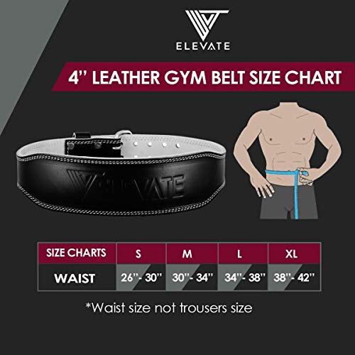 Genuine Leather Weight Lifting Gym Belt Providing Back & Core Support For Peak Performance In Bodybuilding Crossfit Powerlifting Functional Heavy Strongman Strength Training + FREE Straps