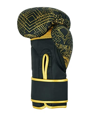 Islero Fitness Matte Black Boxing Gloves Men Punch Bag Women MMA Muay Thai Martial Arts Kick Boxing Sparring Training Fighting Gloves With Hand Wraps (Black, 12 OZ)