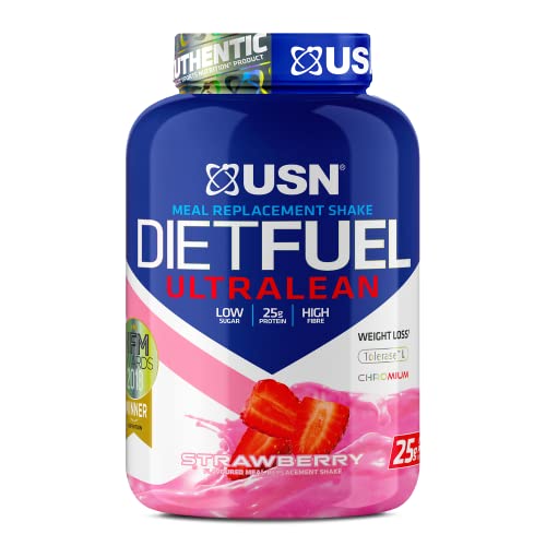 USN Diet Fuel UltraLean Strawberry 2KG: Meal Replacement Shake, Diet Protein Powders for Weight Control and Lean Muscle Development