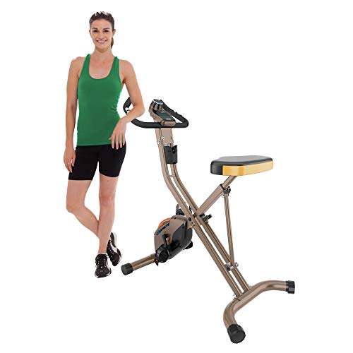 Exerpeutic Unisex Adult Gold 500 XLS Folding Upright Exercise Bike - Gold, N/A