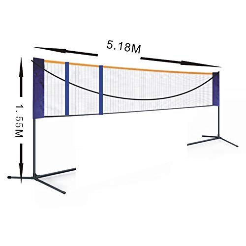 Ljings Portable Badminton Net,Volleyball Net & Tennis Net,Multiple Court Widths,Adjustable Hight And Width,Professional Sets,Perfect Backyard/Lawn Game,5.1m