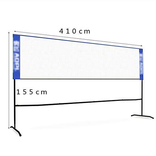 NETS Sports & Outdoors Portable Simple Folding Badminton Frame Windproof Standard Outdoor Game Mobile Post Holder For Indoor And Outdoor (Color : Blue, Size : 410 * 155cm)