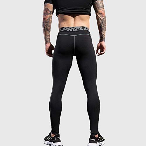 Yuerlian Men's Running Leggings, Cool Dry Gym Tights for Men, Compression Base Layer Sport Pants