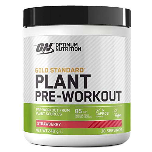 Optimum Nutrition ON Gold Standard Plant Pre-workout, Vegan Pre Workout Powder Supplement with Caffeine, Strawberry, 30 Servings, 240 g