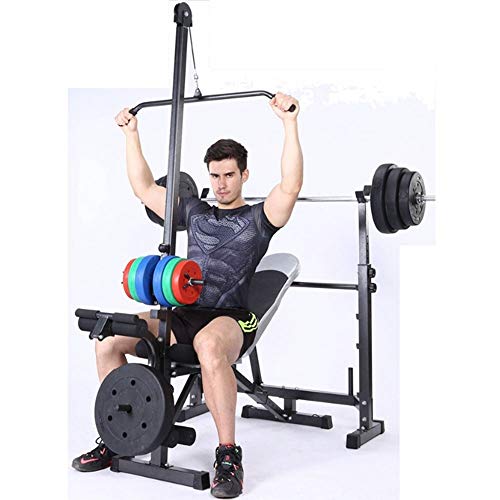 Olympic Workout Bench With Independent Squat Rack And Preacher Pad For Weight-Lifting&Full-Body Workout， Strength Training For Home Use Indoor Outdoor