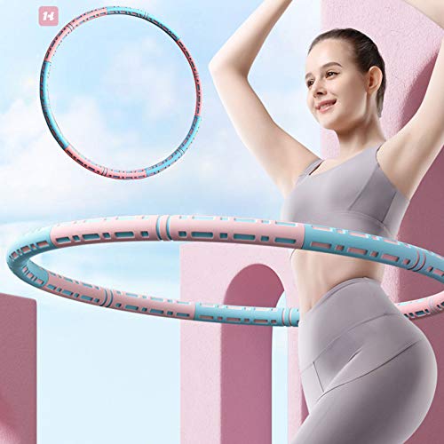 GFITNHSKI Weighted Hula Hoop, Folding Weighted Hula Hoop, Fitness Hula Hoop, 6 Section Detachable Design Professional Soft Fitness Hoola Hoops,for Fitness, Sports, Massage, Home, Loss
