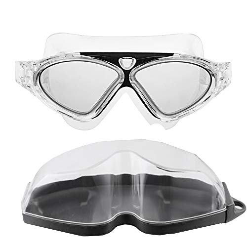 NO LABEL Adults Swimming Goggles Mask - Triathlon Goggles - Anti Scratch Tri Swim Goggles Mask - Soft Mask - Open Water - Iron Man (Clear/Black)