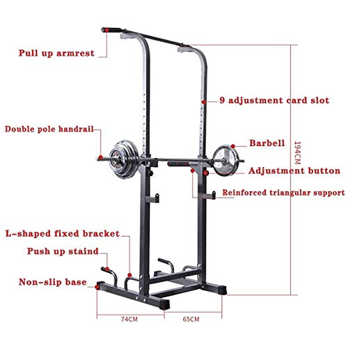 ZYQDRZ Indoor Parallel Bar Rack, Fitness Home Pull-Up Equipment, Multifunctional Horizontal Bar, Power Tower, Barbell Rack,Yellow