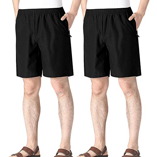 Daytwork Outdoors Running Clothing Men Shorts - Men's Casual Sports Shorts Quick Dry with Zip Pockets for Workout Running Gym Training Short