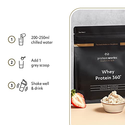 Protein Works - Whey Protein 360 | Premium Whey Shake | Whey Protein Powder Blend | No Added Sugar Protein Shake | 40 Servings | Salted Caramel Bandit | 1.2kg