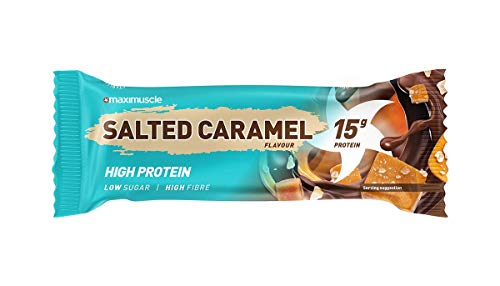 MAXIMUSCLE Protein Bars, Salted Caramel, 12 x 45g - Gym Store | Gym Equipment | Home Gym Equipment | Gym Clothing